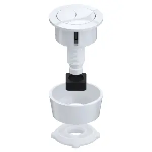 SPARES2GO Universal Toilet Cistern Dual Flush Push Button Kit for 20mm 40mm 50mm 60mm Lid Hole (Gloss White)