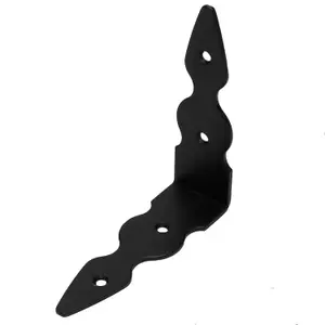 Pack of 1 x Black Corner Bracket - 115 x 115 mm Steel Right Angle Braces L Shaped Metal Bracket 90 Degree Corner Braces