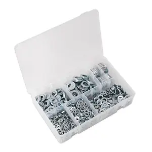 Sealey Flat Washer Assortment 1070 Pieces M5-M16 Form A Metric DIN 125 AB055WA