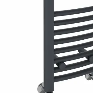 Rinse Curved Bathroom Heated Towel Rail Ladder Radiator Anthracite 1400x300mm