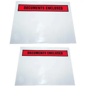 200 x A7 Printed Self Adhesive Document Enclosed Wallets