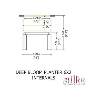 Shire Deep Root Planter 1.8m 6ft Pressure Treated Timber