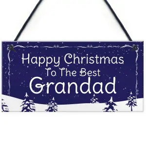 Grandad Gift Hanging Christmas Sign Christmas Gift From Grandchildren Keepsake