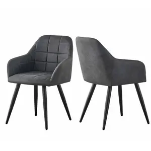 Aliauna Upholstered Armchair (Set of 2) Dark Grey