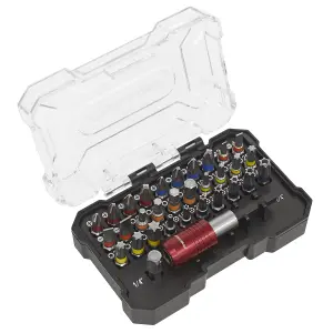 Sealey Colour-Coded Bit Set 32 Pieces Satin Chrome Plated Finish AK2110