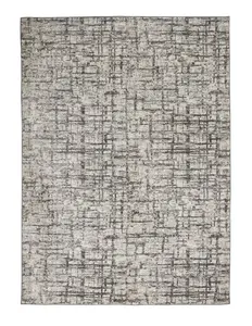 Ivory Grey Modern Easy to Clean Abstract Rug For Bedroom Dining Room And Living Room-160cm X 221cm