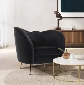 Velvet Black Sofia Accent Chair