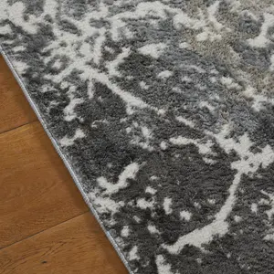 Modern Abstract Grey Easy to Clean Contemporary Rug for Living Room and Dining Room-80cm X 150cm