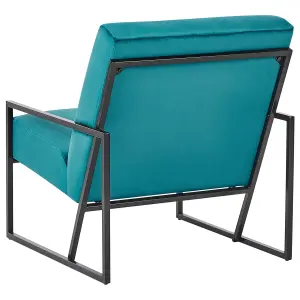 Beliani Modern Armchair DELARY Velvet Teal