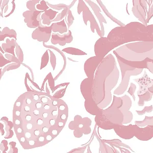 Cath Kidston Strawberry Gardens Glass Splashback - Light Pink (600x250mm)