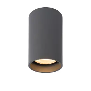 Lucide Delto Modern Surface Mounted Ceiling Spotlight 5.5cm- LED Dim to warm - GU10 - 1x5W 2200K/3000K - Grey