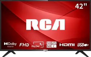 RCA 42 Inch FHD TV, DVB-T2-C-S2 Dolby Audio Freeview 1080P Television, Full HD HDMI SCART USB Monitor For PS5 Xbox, Large Screen TV For Living Room