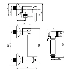 Hommix Rubineta Onyx Bathroom Bidet Mixer