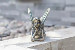 Laying Bronze Effect Fairy Ornament