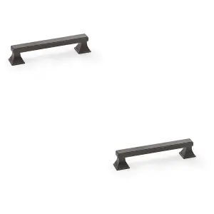 2 PACK - Chunky Square Pull Handle - Dark Bronze 128mm Centres SOLID BRASS Drawer Door