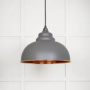 Hammered Copper Harborne Pendant in Bluff