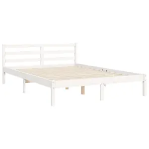 Berkfield Bed Frame with Headboard White 140x200 cm Solid Wood