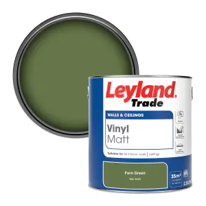 Leyland Trade Vinyl Matt Walls & Ceilings Emulsion Paint Fern Green (RAL 6025) 2.5L