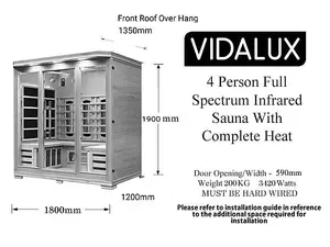 Vidalux 4 Person Full Spectrum Infrared Sauna With Complete Heat