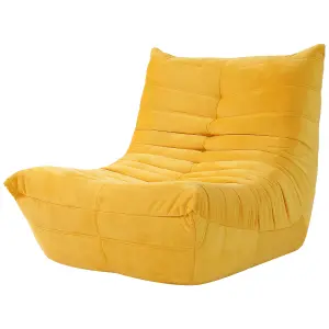 Lazy Floor Sofa Couch,  Ergonomic Design Fireside Chair, Yellow