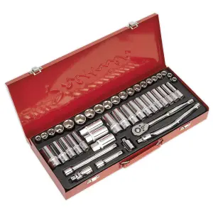 Sealey Deluxe Socket Set 45 Pieces DuoMetric Chrome Vanadium Steel AK692