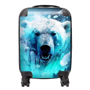 Polar Bear Face Splashart Suitcase - Mini Cabin