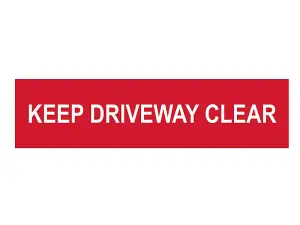 Durable PVC Mini Sign to Keep Driveway Clear - 200 x 50mm