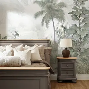 Lush Jungle Mural In Green (350cm x 240cm)