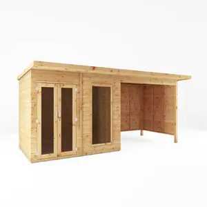 Mercia Maine 16x6 ft with Double door & 1 window Pent Wooden Summer house