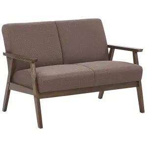 2 Seater Fabric Sofa Brown ASNES