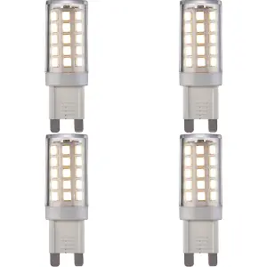 4 PACK Clear & White 3.5W G9 SMD LED Light Bulb - Non-dimmable Cool White - 400lm 4000k