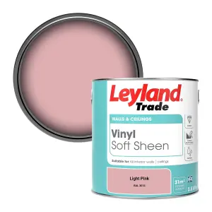 Leyland Trade Vinyl Soft Sheen Walls & Ceilings Emulsion Paint Light Pink (RAL 3015) - 2.5L