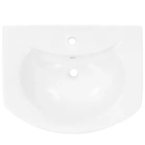 Freestanding Basin with Pedestal Ceramic White 650x520x200 mm