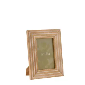 Hestia Natural Wood Striped Photo Frame 4" x 6"