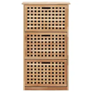 Berkfield Shoe Storage Cabinet 55x20x104 cm Solid Walnut Wood