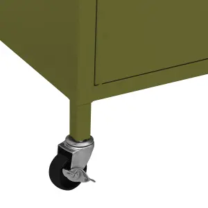 Berkfield Storage Cabinet Olive Green 60x35x56 cm Steel