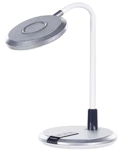 LED Desk Lamp Silver and White COLUMBA