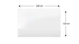 ALLboards Magnetic glass board 240x120 cm PREMIUM SUPERWHITE (super white)