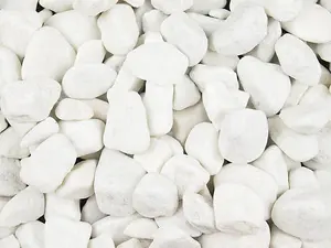 Polar White Spanish Marble Pebbles 20-50mm - 800kg Bulk Bag