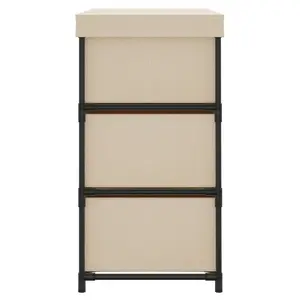 Berkfield Storage Cabinet with 6 Drawers 55x29x55 cm Cream Steel