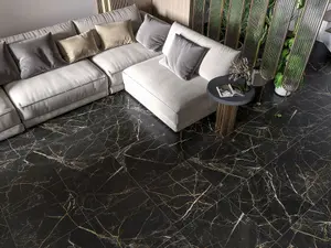 Top Ceramics Black Marble Tiles Porcelain Matt Floor Wall (L)60cm x (W)60cm Each box 1.08sqm