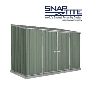 Absco Space Saver Pent Eucalyptus Metal Garden Storage Shed 3m x 1.52m (10ft x 5ft)