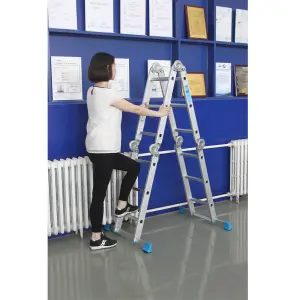 Mac Allister 3-way 3.3m Aluminium Combination Ladder