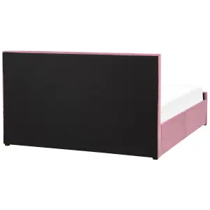 Velvet EU King Size Ottoman Bed Pink ROCHEFORT