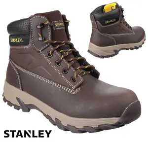 MENS STANLEY TRADESMAN APPRENTICE LEATHER SAFETY STEEL TOE CAP WORK ANKLE BOOTS