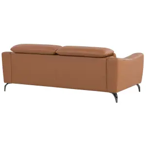 3 Seater Leather Sofa Golden Brown NARWIK