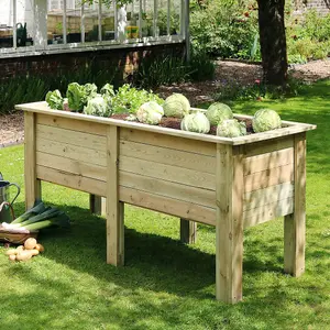 Zest Wooden Deep Root Planter Raised Vegetable Flower Bed Garden 1.8m