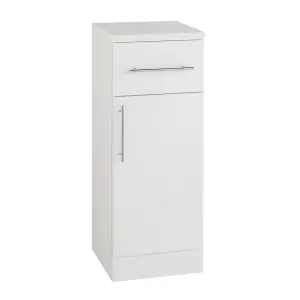 Single Door Bathroom Base Unit - Gloss White - (Impact)