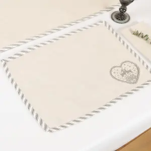 Grey Deer Cotton Fabric Christmas Dining Table Placemat Tablecloth Gift Idea