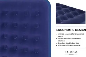 ECASA Deluxe Inflatable Mattress Single Blow up Air Bed with soft-touch flocked material